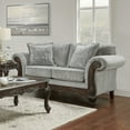 thumbnail image 2 of Hernen's Gray Sofa and Loveseat Set with Carved Wood Construction, 2 of 8