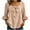 Z138 Khaki, variant on Womens Square Neck Blouses Front Bow 3/4 Ruffle Bell Sleeve Tops Lightweight Textured Loose Fit Dressy Casual Work Linen Blouse Red,S