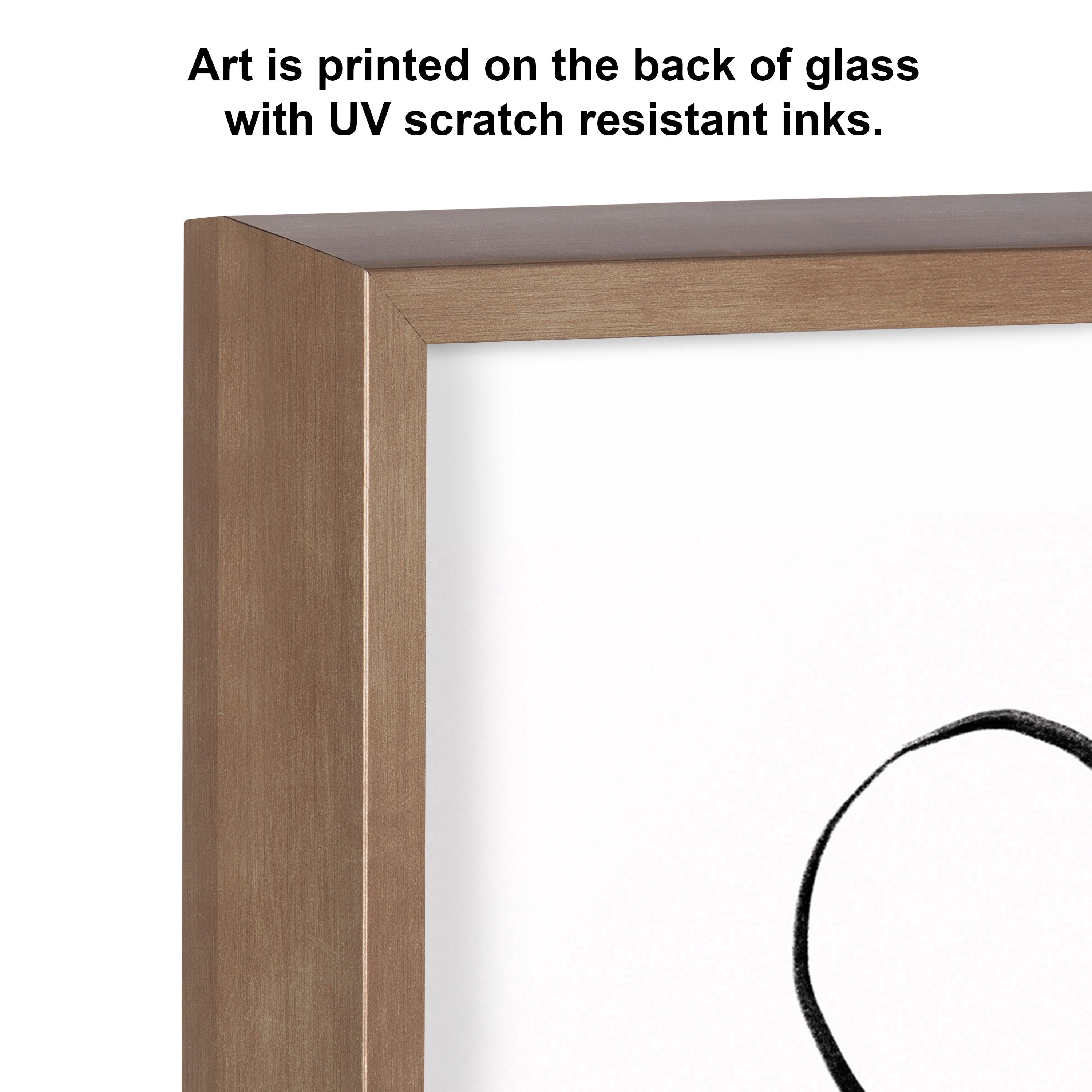 Kate and Laurel Blake Summer Lines 7 Framed Printed Glass Wall Art by Maggie Stephenson, 18x24 Gold, Chic Line Drawing for Wall
