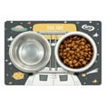 thumbnail image 1 of Astronaut Pet Mat for Food and Water, You Are My Spaceman Cosmic Doodle with Stars Rocket Moon Comet Galaxy UFO, Non-Slip Rubber Mat for Dogs and Cats, 18" X 12", by Ambesonne, 1 of 2