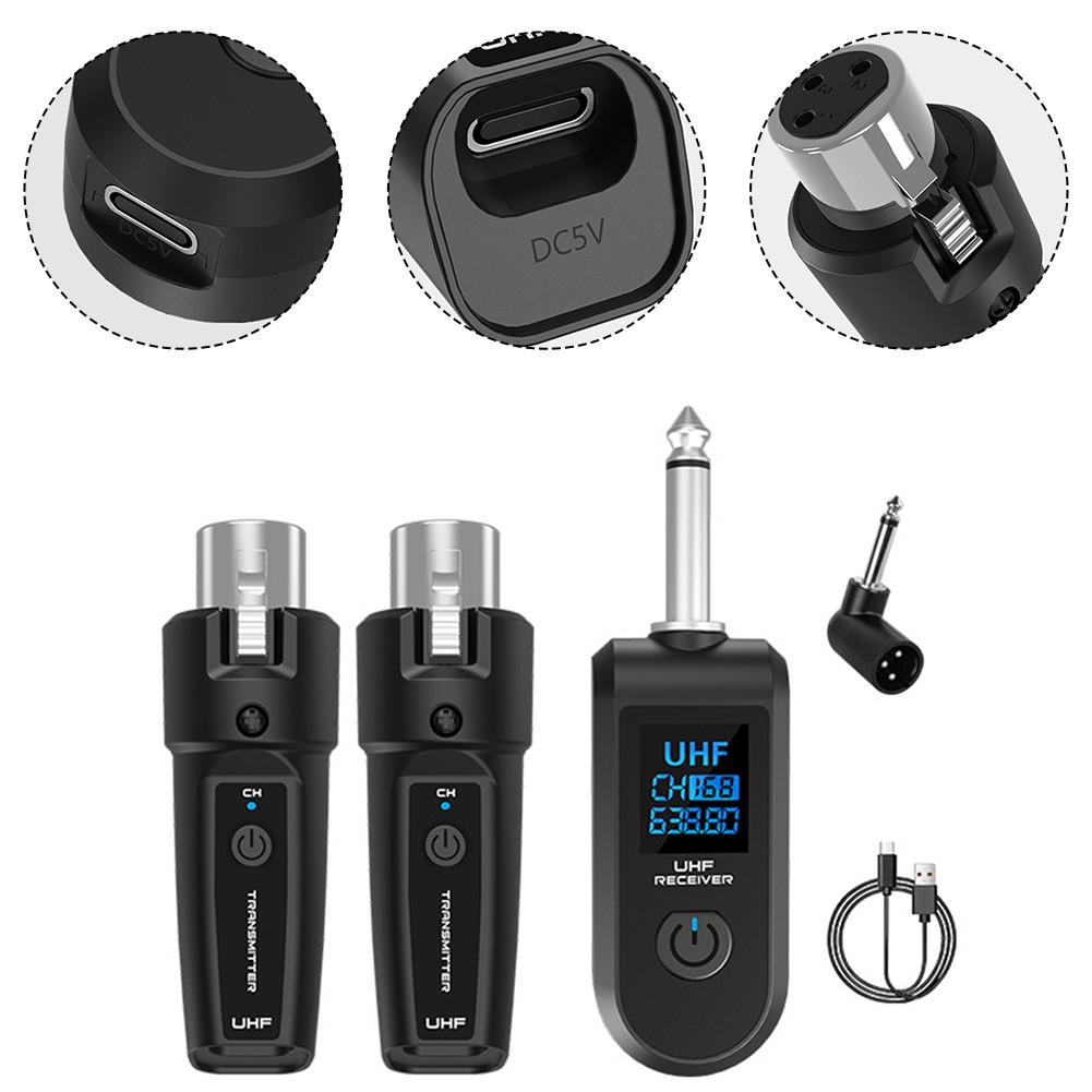 AFQH Wireless Guitar UHF XLR Adapter Transmitter Receiver Mic Set For Mic Audio Mixer Wireless Systems Pro Audio Equipment