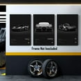 thumbnail image 4 of Hieng Car Poster Wall Art For Men Set of 3 Nature Framed Car Posters Room Aesthetic Black Canvas Prints Modern Painting Pictures Bedroom Living Room Boys Room Home Decor 12x16 in, 4 of 5