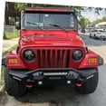 thumbnail image 3 of Vijay Compatible with 1997-1998-1999-2000-2001-2002-2003-2004-2005-2006 Jeep Wrangler TJ Front Bumper Textured Black Steel with Light and D-ring, 3 of 8