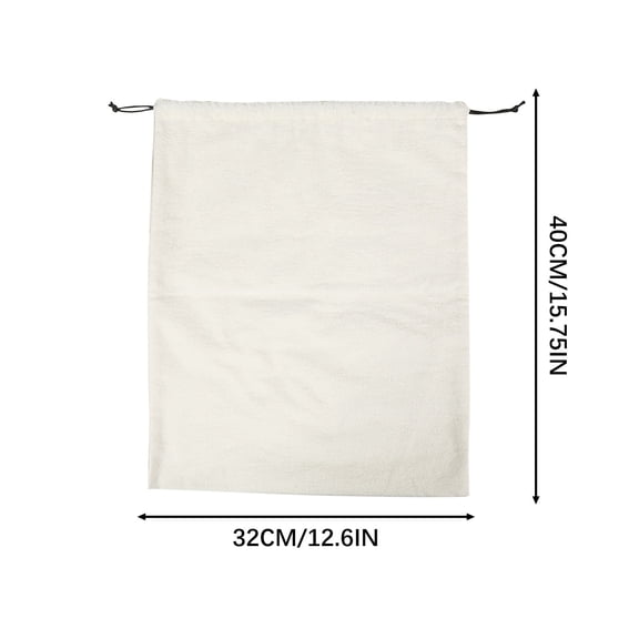 Leodye 1PCS Cotton Flannel Drawstring Bag with Buckle Portable Storage Pouch for Travel Clothes Underwear Small Items -12.6*15.75IN