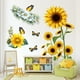 thumbnail image 1 of Pegatinas de pared de girasoles Mariposa 3D Flores amarillas Decoración de pared Vinilo Pegatinas extraíbles a prueba de agua para sala de estar Calcomanías de pared de cocina para la famili, 1 of 5