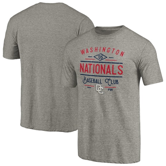 Men's Gray Washington Nationals Cooperstown Collection Doubleday Tri-Blend T-Shirt