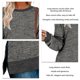 thumbnail image 5 of Blusa Manga Larga Bloqueo de Color Cuello Redondo Abertura Lateral Tops Básicos Cómodos para Mujer, 5 of 6