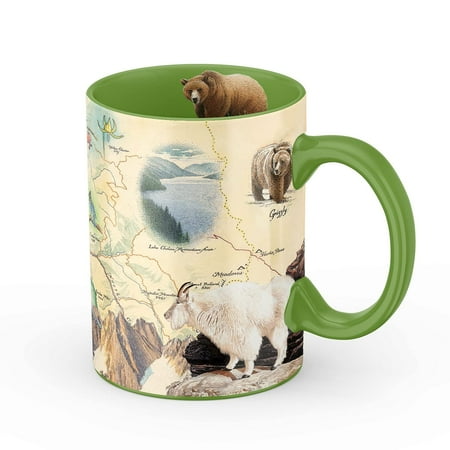 Xplorer Maps North Cascades National Park Map Ceramic Mug (Large 16oz) Coffee Cup, Tea, Cocoa, Hot Chocolate, Brew Mugs, and Cold Drinks, BPA-FREE - For Office, Home, Gift (Individual Mug)