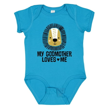 

Inktastic My Godmother Loves Me Godson Lion Gift Baby Boy Bodysuit