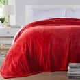 Your Zone Embossed Velvet Plush Blanket 72 x 90 inch, Red