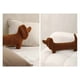 thumbnail image 4 of Decoración del hogar, ropa de cama, almohadas y fundas, mantas, regalos para inauguración de la casa, cojín de 65 cm con diseño de perro salchicha marrón, almohada larga para abrazar., 4 of 5