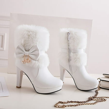 

Gubotare Fall Boots for Women Cowboy Boots for Women Fashion Retro Pointed Toe Low Heel Walking Boots for Ladies (White 8)