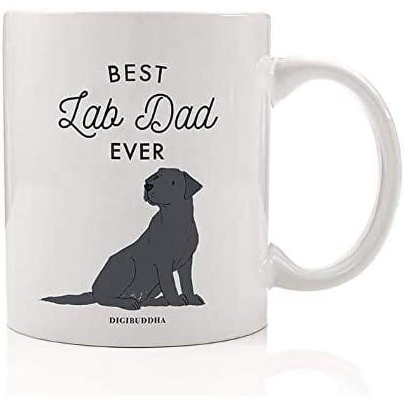 Best Lab Dad Ever Coffee Mug Gift Idea Daddy Father Man's Best Friend Family Pet Black Gray Labrador Retriever Rescue Dog Adoption 11oz Ceramic Tea Cup Christmas Birthday Present DM0502_2