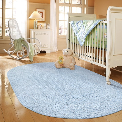 Spring Garden Braided Rug Light Blue Mul