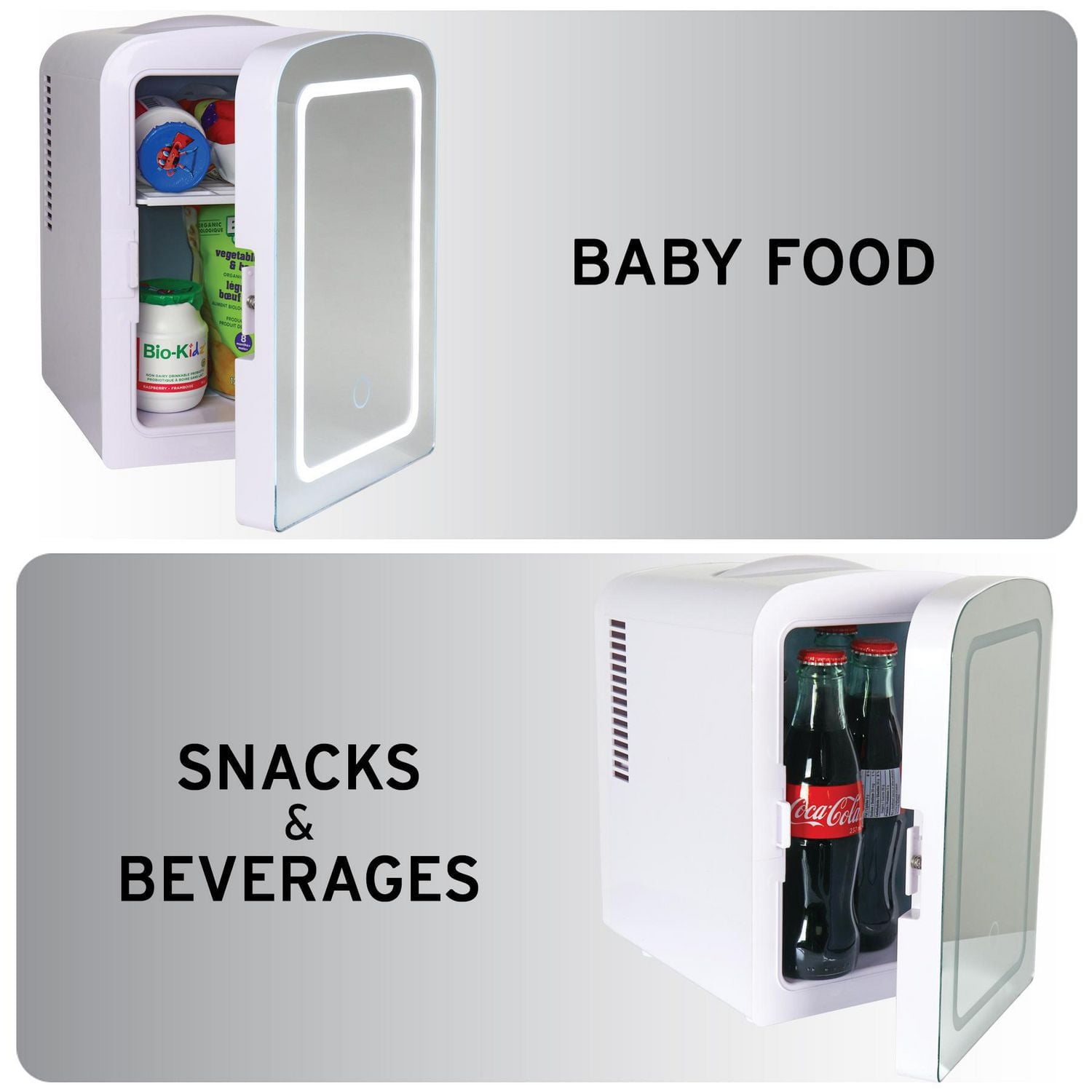 Koolatron Refroidisseur/Frigo LED Miroir, 4L (4,2 Quarts) pour Cosmétiques, Boissons, Nourriture ou Médicaments