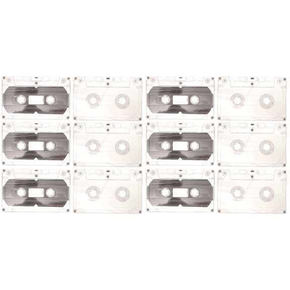 12 Pcs Hand Decor Plastic Material Empty Cassette Tape Accessory Decoration