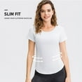 thumbnail image 2 of Camiseta de entrenamiento para mujer, malla de empalme, secado rápido, yeacher Camiseta mujer, 2 of 7