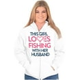 thumbnail image 4 of Wife Husband Loves Fishing Cute Girly Womens Plus Size Graphic Zipper Hoodie Brisco Brands 2X, 4 of 5