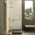 thumbnail image 2 of Fine Fixtures Frameless Shower Enclosure Hinged Glass Shower Door - Tempered Glass 36" W x 36 D x 74" H Satin Brass Finish, 2 of 13