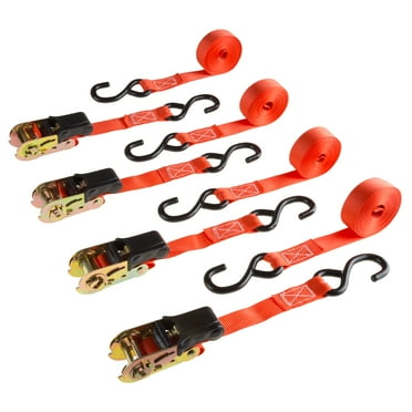 Stalwart 4-Pack of 15-Foot Ratchet Tie Down Straps