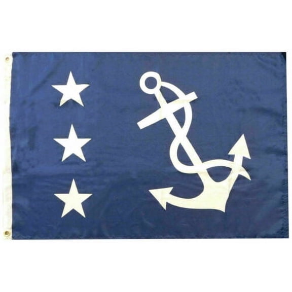 12x18 US Yacht Club Past Commodore Ensign 100D Woven Poly Nylon Boat Flag Banner