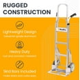 thumbnail image 4 of Stair Climber Hand Truck 500 lb – Aluminum, 8" Rubber Wheels, Skid Bars, 17.5" Nose Plate, Dolly, 4 of 8