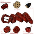 thumbnail image 5 of Tengmei Rhinestone Belt for Men Women Western Cowboy Cowgirl Bling Studded Leather Belt for Jeans Pants Shinnyred,XL(50inch), 5 of 7