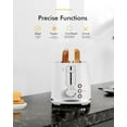 thumbnail image 2 of LONGDEEM 2 Slice Toaster, 6 Settings, Extra Wide Slots, High Lift, Auto Shutoff, White, 2 of 7