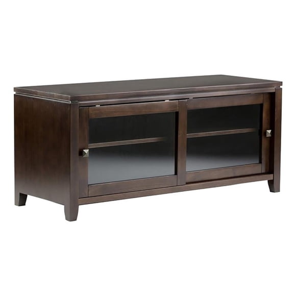 Trent Home Modern Solid Wood TV Media Stand for TVs up to 50" in Mahogany Brown
