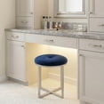 thumbnail image 4 of Cortesi Home Samiya Round Ottoman Footstool, Navy, 4 of 8