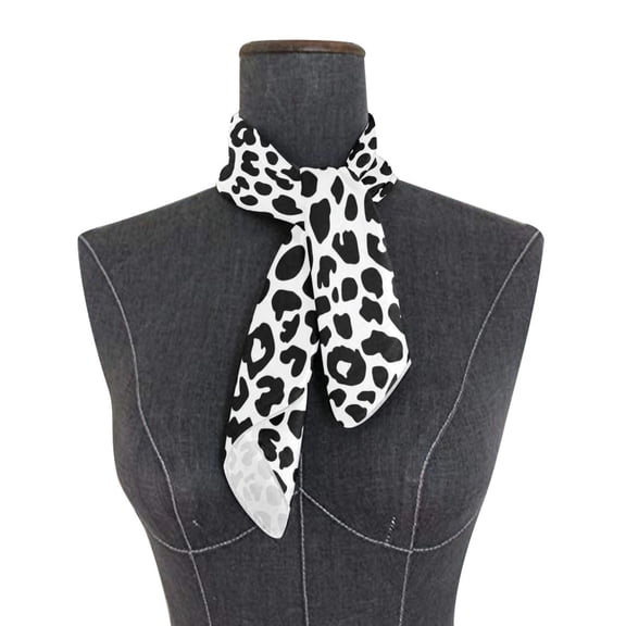 Square Scarf 24x24 Inch Minimalist Black Leopard Print Silky Satin Sun Protection Neck Scarf for Women Multi-Purpose Head Wrap Bandana for Hair Bag Decoration