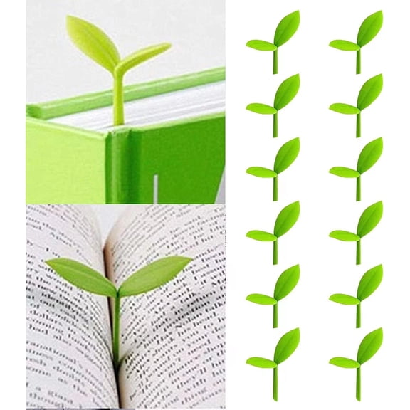 Sprout Little Green Bookmarks Silicone Grass Buds Creative Green Bookmarks, Gifts for Book Lovers Reading, Set of 32