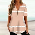 thumbnail image 2 of safuny Women's Trendy Dressy Basic Tops Clearance Solid Tops Ruffle Sleeve Tees V Neck Shirts Eyelet Casual Vintage Clothing 2024 Fashion Summer Pink, 2 of 5
