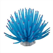 Artificial Soft Sea Anemone Coral Plant for Aquarium Fish Tank Decoration Silicone Aquarium Ornament, Blue