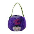 thumbnail image 2 of Plush Halloween Trick Or Treat Bags - Kids' Candy Baskets with Cute Designs for Halloween Celebrations （Purple）, 2 of 3