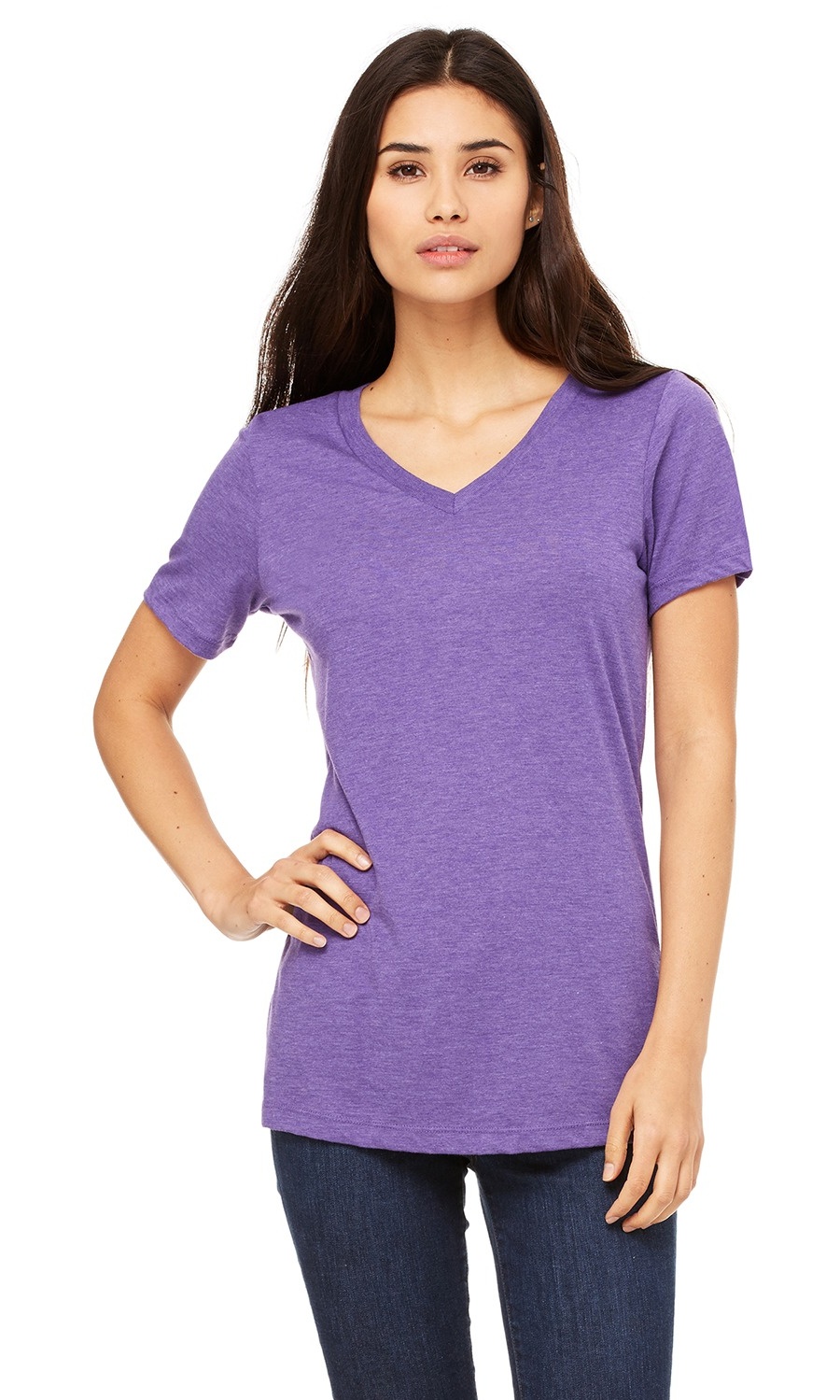 BELLA+CANVAS - The Bella + Canvas Ladies Relaxed Jersey Short Sleeve V ...