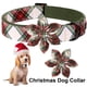 thumbnail image 2 of Collar para perro con forma de anillo para mascotas, de Navidad, a cuadros rojos y verdes con flores, 2 of 6