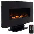 thumbnail image 1 of Sunnydaze Curved Face Indoor Wall Mount or Freestanding Color-Changing Fireplace - 35.75" W x 8.75" D x 21.5" H - Black, 1 of 10