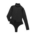 thumbnail image 3 of Women Long Sleeves Mesh See Through Jumpsuit Bodysuit Top Leotard Suit Pants for Women Elegant One Shoulder Romper Womens Suit Wide Leg Cute New Years Eve Top Casual Jumpsuit Womens Long Rompers Soft, 3 of 5