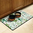 thumbnail image 3 of Retro Floral Pet Bowl Mat - Tropical Colors, Waterproof Dog Food Spill Mat Durable, 3 of 5