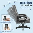 thumbnail image 6 of Furmax High-back Executive Office Chair with Lumbar Support Height Adjustable Swivel PU Leather Chair, Gray, 6 of 7