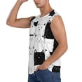 thumbnail image 3 of Bingfone Doodle Cute Cat Pattern Men's Tank Tops Workout Sleeveless Tee Shirts Running Beach Tanks for Men-Large, 3 of 8