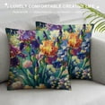 thumbnail image 3 of PHYHOO Short Plush Pillow Covers Botanical Plant Square Pillow Case for Bedroom, Sofa, Car Decoration Both Sides, 3 of 5