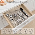 thumbnail image 4 of Lonian Silverware Drawer Organizer, Adjustable Drawer Organizer for Kitchen Utensils,  Plastic Cutlery Tray, Clear, 4 of 6
