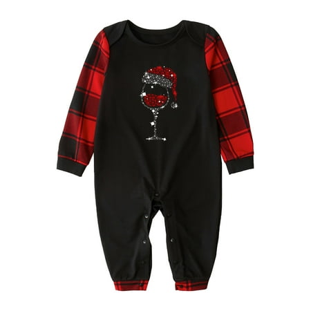 

Pajamas for Christmas for Family Santa Plaid Christmas Pajamas Set Shirts Pants Comfortable Sleepwear Set
