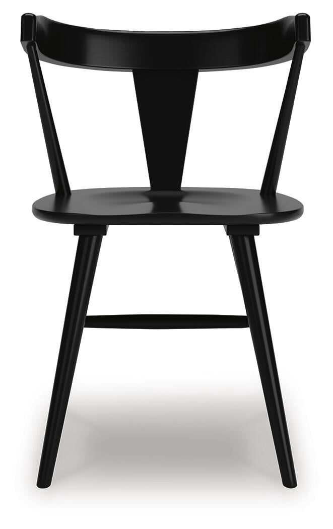 Signature Design by Ashley Gretlynn Modern Dining Chairs with Wraparound Back, Set of 2, Black