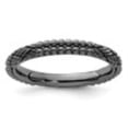 thumbnail image 2 of Auriga Fine Jewelry 925 Sterling Silver Ruthenium-plated Patterned Ring for Women Size 7, 2 of 6