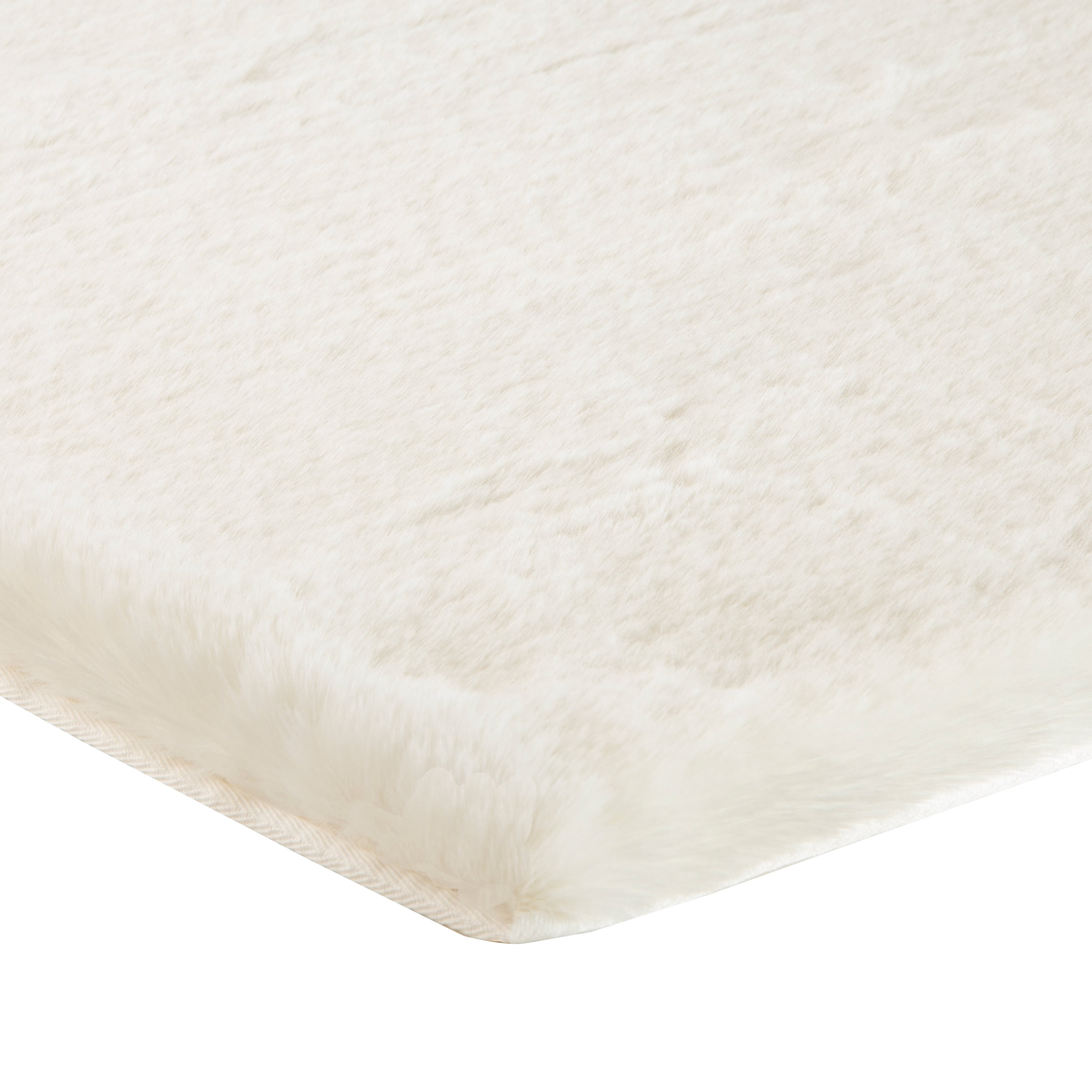 Home-Complete 21x34 Small Faux Fur Bath Mat for Hallway or Kitchen, Machine Washable Nonslip Rug, (Beige)
