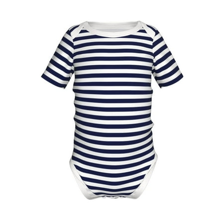 

Coaee Navy Blue And White Stripes for Soft Baby Short-Sleeve Bodysuit Baby Climbing Clothes Baby Girls Boys Bodysuit Romper-2 Years