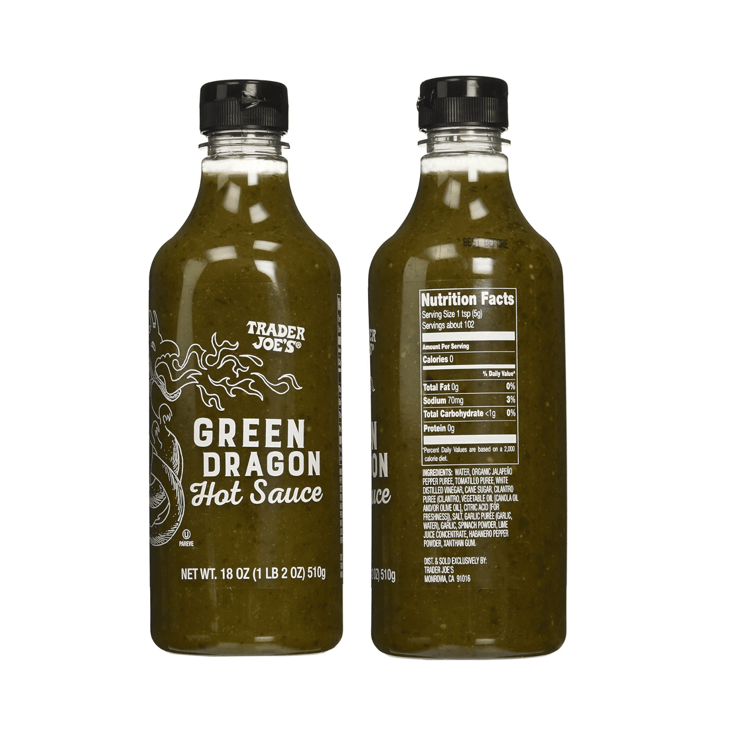 TJ Green Dragon Hot Sauce 18 Oz (Pack Of 3)